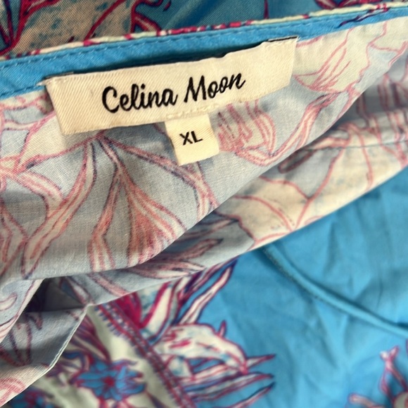 Celina Moon Multi Clover Tunic Dress Size XL - Picture 10 of 11